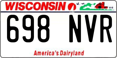 WI license plate 698NVR