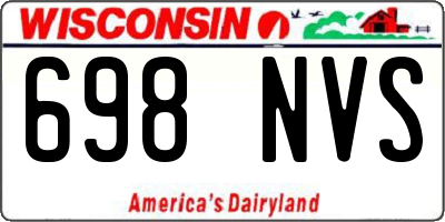 WI license plate 698NVS