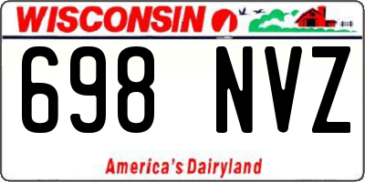 WI license plate 698NVZ