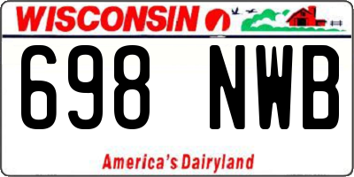 WI license plate 698NWB