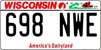 WI license plate 698NWE