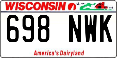 WI license plate 698NWK