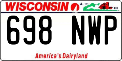WI license plate 698NWP