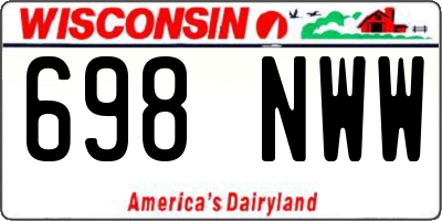 WI license plate 698NWW