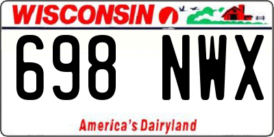 WI license plate 698NWX