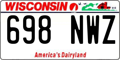 WI license plate 698NWZ