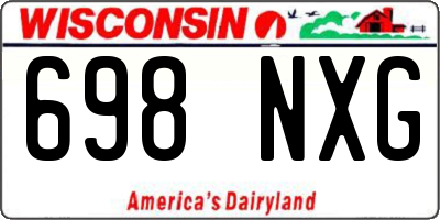 WI license plate 698NXG