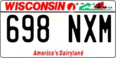 WI license plate 698NXM