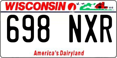 WI license plate 698NXR