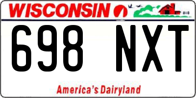 WI license plate 698NXT