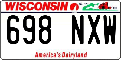 WI license plate 698NXW