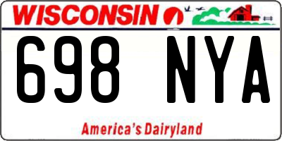 WI license plate 698NYA