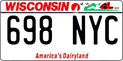 WI license plate 698NYC