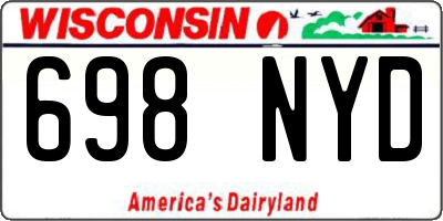 WI license plate 698NYD