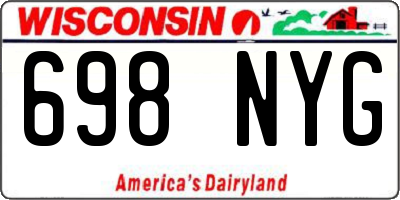 WI license plate 698NYG