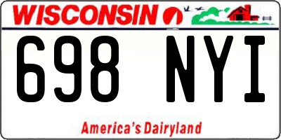 WI license plate 698NYI