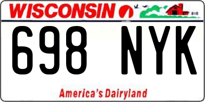 WI license plate 698NYK