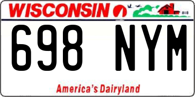 WI license plate 698NYM