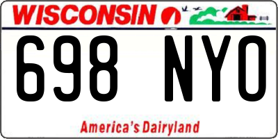 WI license plate 698NYO