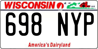 WI license plate 698NYP