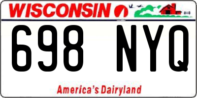 WI license plate 698NYQ
