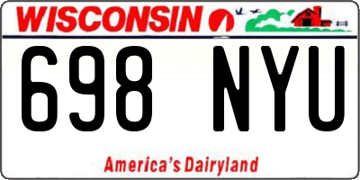 WI license plate 698NYU