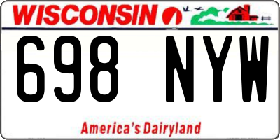 WI license plate 698NYW