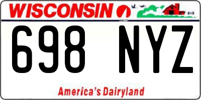 WI license plate 698NYZ