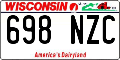 WI license plate 698NZC