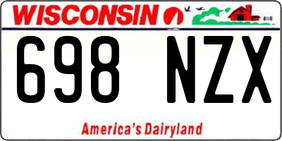 WI license plate 698NZX