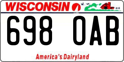 WI license plate 698OAB