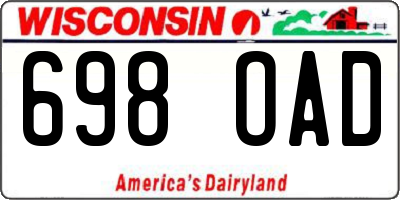 WI license plate 698OAD