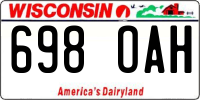 WI license plate 698OAH