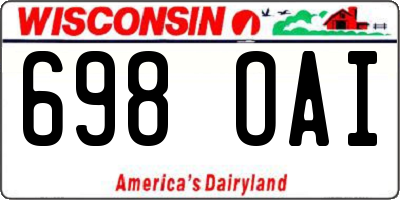 WI license plate 698OAI