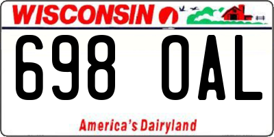 WI license plate 698OAL