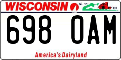 WI license plate 698OAM