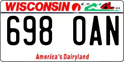 WI license plate 698OAN