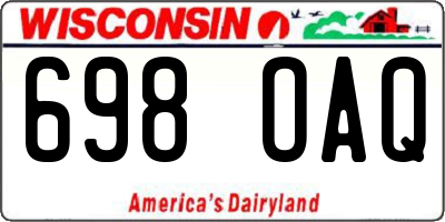 WI license plate 698OAQ