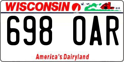 WI license plate 698OAR
