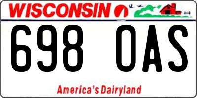WI license plate 698OAS