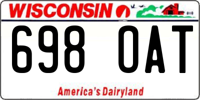 WI license plate 698OAT