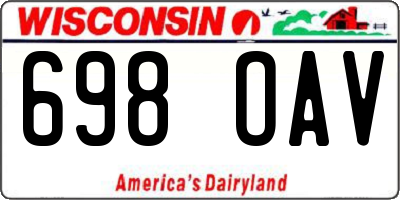 WI license plate 698OAV