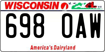WI license plate 698OAW