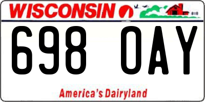 WI license plate 698OAY