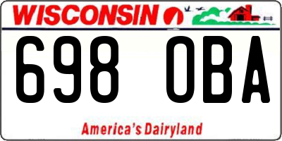 WI license plate 698OBA