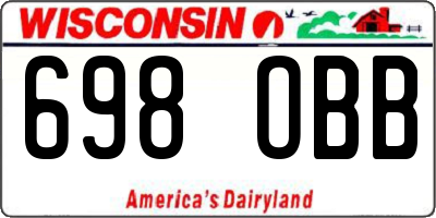 WI license plate 698OBB