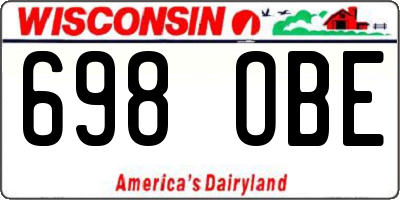 WI license plate 698OBE