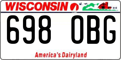 WI license plate 698OBG