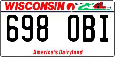 WI license plate 698OBI
