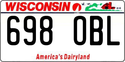WI license plate 698OBL